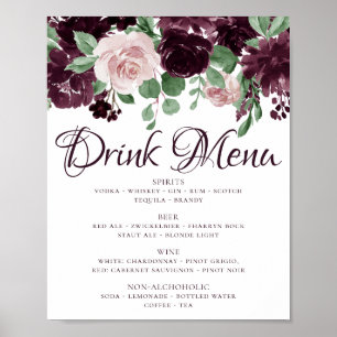 Moody Passions Dramatic Purple Wine Drink Menu Poster