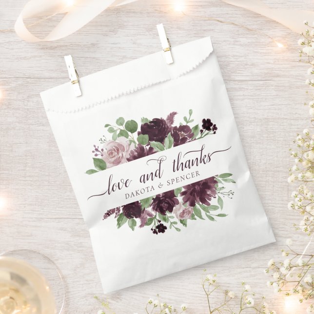 Moody Passions | Dramatic Purple Wine Love Thanks Favour Bag (Clipped)