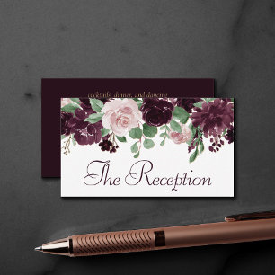 Moody Passions   Dramatic Purple Wine Reception Enclosure Card