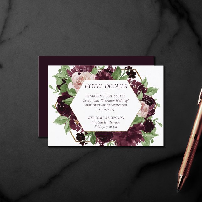 Moody Passions | Dramatic Purple Wine Rose Details Enclosure Card (Creator Uploaded)