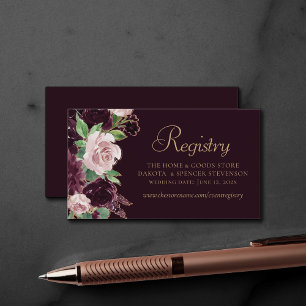 Moody Passions Dramatic Purple Wine Rose Website Enclosure Card
