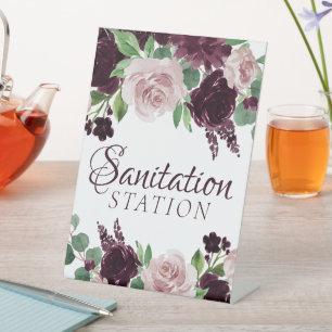 Moody Passions   Dramatic Purple Wine Sanitation Pedestal Sign