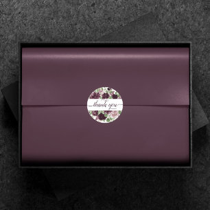 Moody Passions   Dramatic Purple Wine Thank You Classic Round Sticker