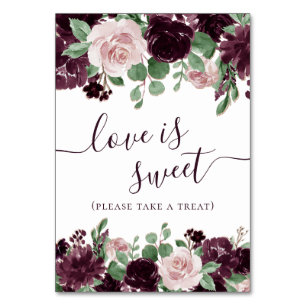 Moody Passions Dramatic Wine Rose Love is Sweet Table Number