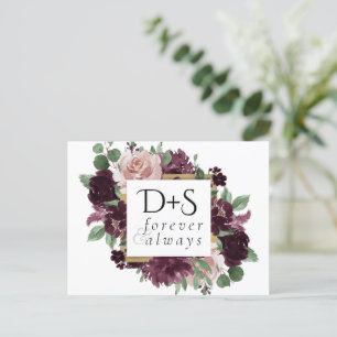 Moody Passions   Dramatic Wine Save the Date Announcement Postcard