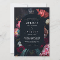 Moody Peony Floral Wedding Round