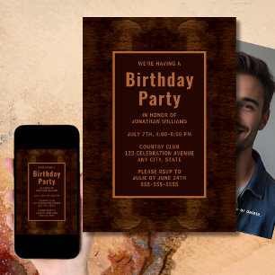 Moody Photo Birthday Party Invitation Editable 