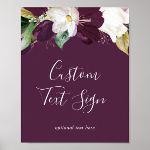 Moody Plum Purple Cards & Gifts Custom Text Sign