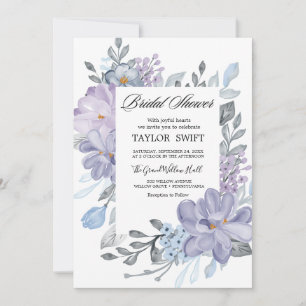 Moody Purple Blooms Bridal Shower Invitation