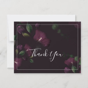 Moody Purple Blooms Pattern Thank You Card