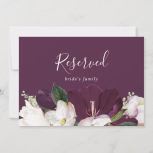 Moody Purple Blooms Plum Reserved Sign