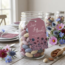 Moody Purple & Blue Floral  Wedding Thank You 
