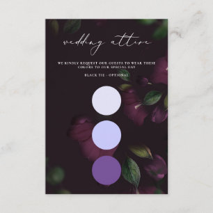 Moody Purple Calligraphy Wedding Attire Colour  Enclosure Card