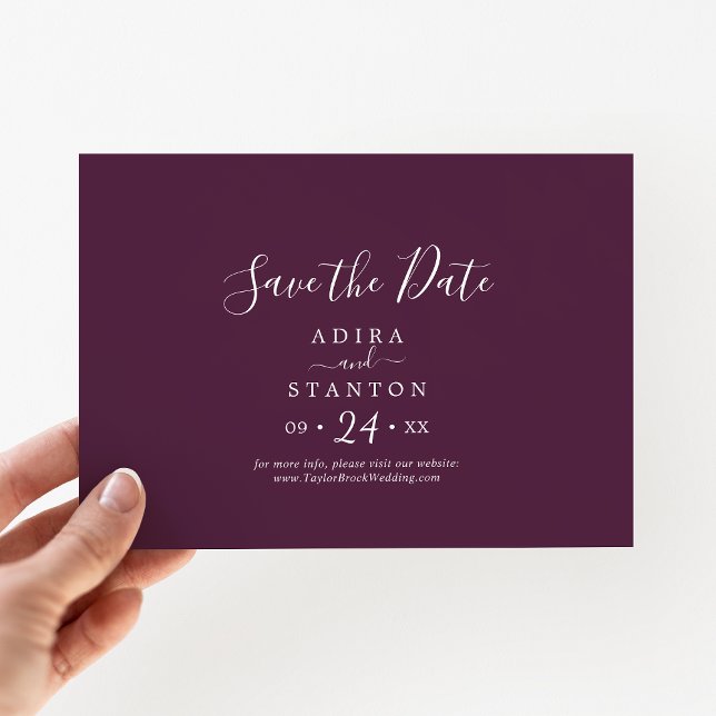 Moody Purple Coordinate Plum Horizontal Save The Date (Creator Uploaded)