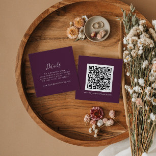 Moody Purple Coordinate Plum QR Code Details Enclosure Card