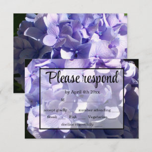 Moody Purple hydrangea purple flower purple floral RSVP Card