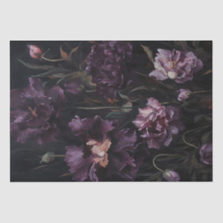 Moody Purple Lilies Florals Decoupage Gift Wrap Tissue Paper