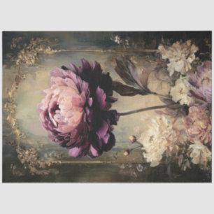 Moody Purple Peony Vintage Decoupage Print Paper