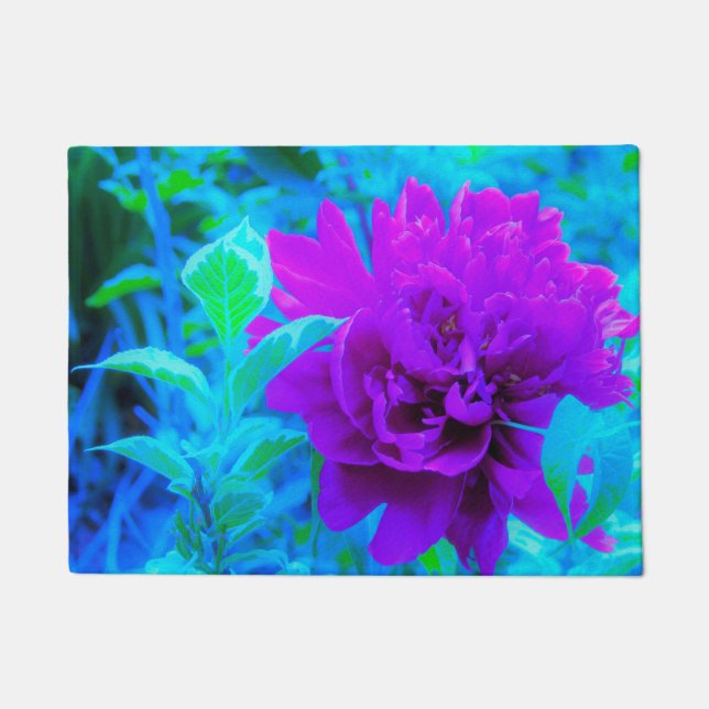 Moody Purple Peony with Beautiful Weigela Foliage Doormat (Front)