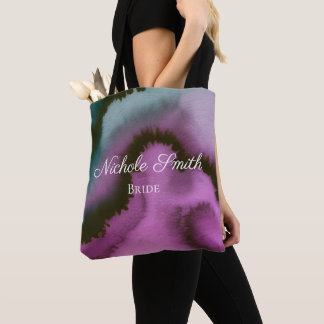 Moody Purple & Teal Abstract Bridal Party Tote Bag
