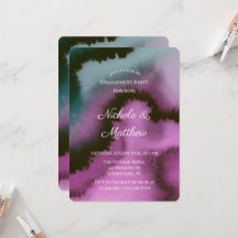 Moody Purple & Teal Abstract Engagement Party