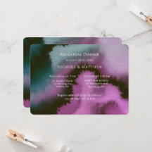 Moody Purple & Teal Abstract Rehearsal Dinner