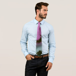 Moody Purple & Teal Abstract Wedding Groomsmen Tie