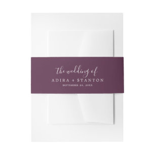 Moody Purple The Wedding Of Invitation Belly Band
