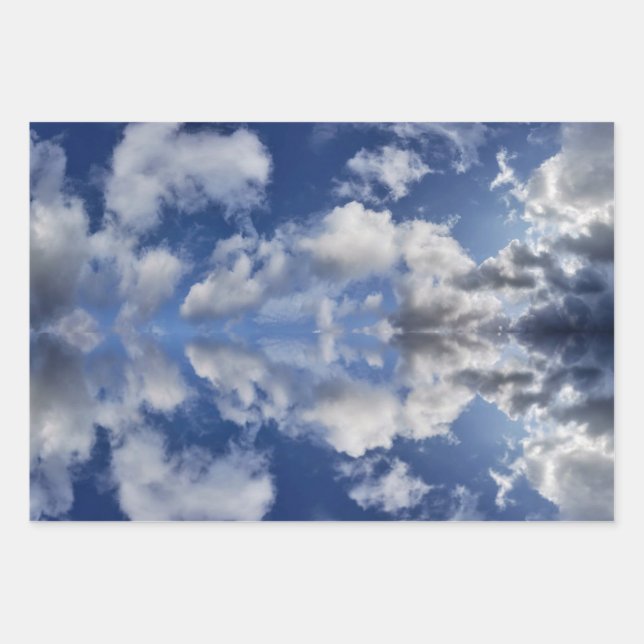 Moody reflections of clouds in Cornish sky Wrapping Paper Sheet (Front)