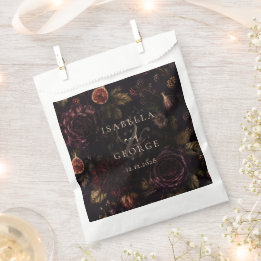 Moody Rooted Romance Dark Botanical Wedding Favour Bag