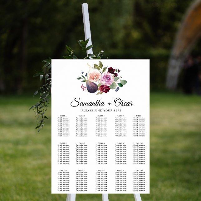 Moody & Rustic Burgundy Watercolor Flowers & Berry Poster (Creator Uploaded)