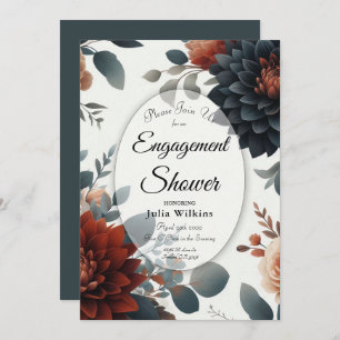 Moody Rustic Fall Florals Engagement Shower Invitation