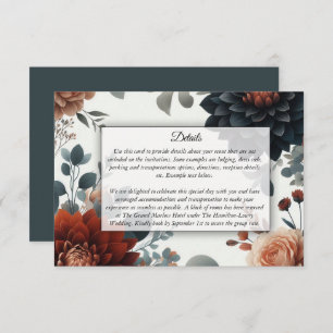 Moody Rustic Fall Florals Wedding Enclosure Card