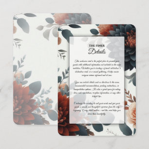 Moody Rustic Fall Florals Wedding Enclosure Card