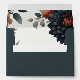 Moody Rustic Fall Florals Wedding Envelope