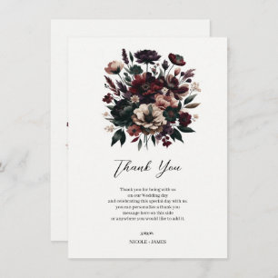 Moody Rustic Garden Florals Bohemian Wedding  Invitation