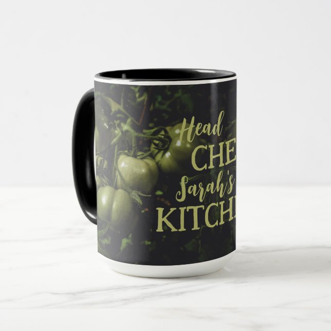 Moody Rustic Green Tomato Kitchen Mug (Front Left)