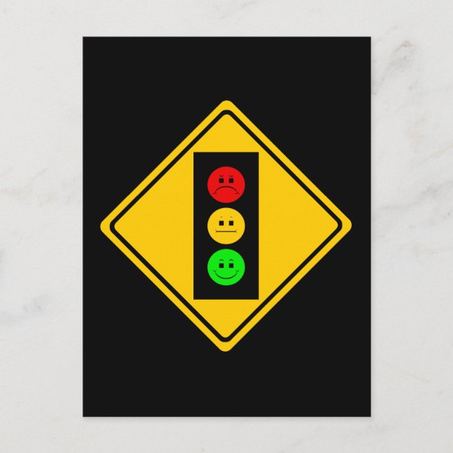 Moody Stoplight Ahead Postcard (Front)