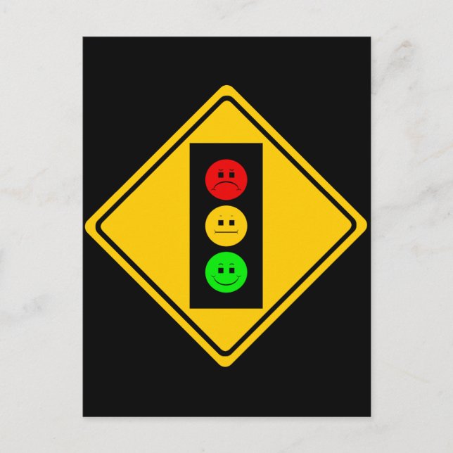 Moody Stoplight Ahead Postcard (Front)