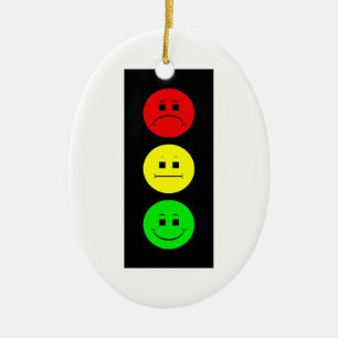 Moody Stoplight Ceramic Ornament