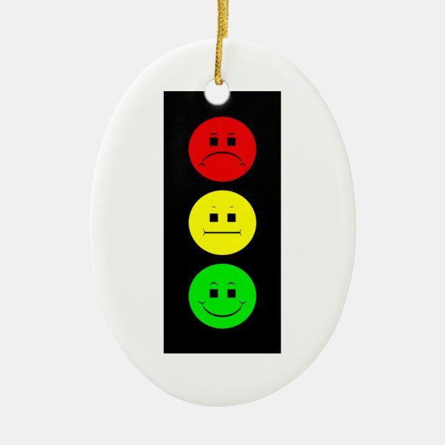 Moody Stoplight Ceramic Ornament (Front)