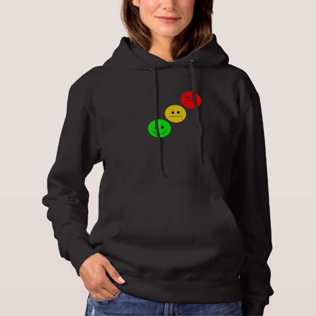 Moody Stoplight Diagonal Stop Light Faces Traffic  Hoodie (Front)