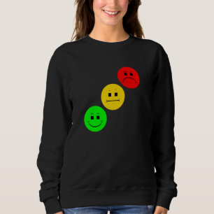 Moody Stoplight Diagonal Stop Light Faces Traffic  Sweatshirt