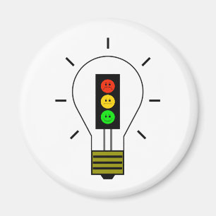 Moody Stoplight Lightbulb Magnet