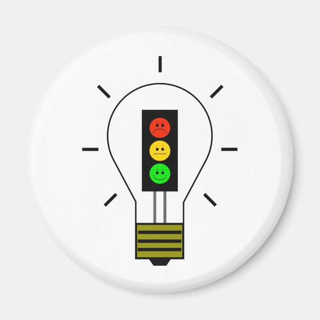 Moody Stoplight Lightbulb Magnet (Front)