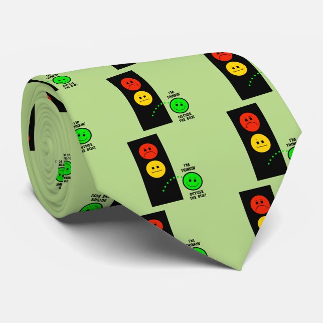 Moody Stoplight Thinking Outside The Box Tie (Rolled)