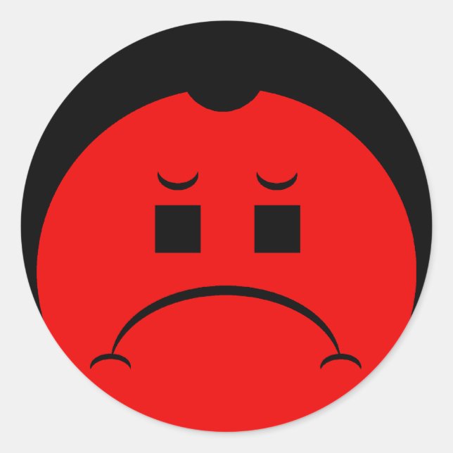 Moody Stoplight Trio Ron Buckstopper Face Classic Round Sticker (Front)