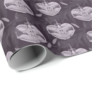 Moody Swan Ornaments Wrapping Paper