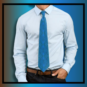 Moody Swirl Pattern Blue Tie