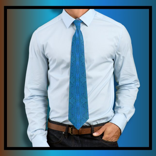 Moody Swirl Pattern Blue  Tie (Creator Uploaded)
